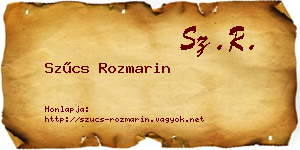 Szűcs Rozmarin névjegykártya